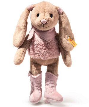 Steiff 081149 Cowgirl Hoppie Rabbit Caramel and Pink Plush Soft Toy