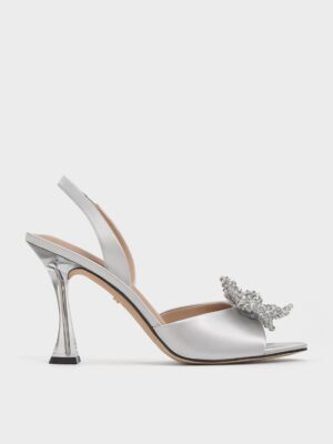 Charles & Keith - Beaded Bow Slingback Pumps