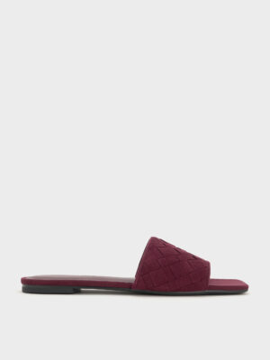 Charles & Keith - Ivette Faux Suede Woven Slide Sandals