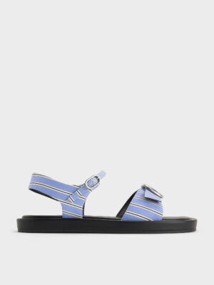 Charles & Keith - Striped Buckled Slingback Sandals