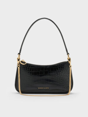 Charles & Keith - Elspeth Croc-Effect Chain-Link Shoulder Bag