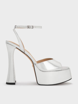 Charles & Keith - Michelle Metallic Leather Platform Sandals