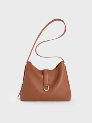 Charles & Keith - Gabine Leather Belted Hobo Bag
