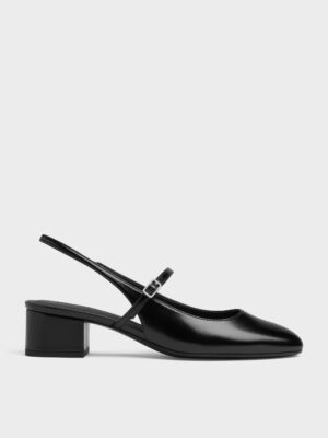 Charles & Keith - Block-Heel Slingback Mary Jane Pumps