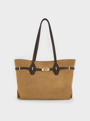 Charles & Keith - Arlet Double-Handle Belted Tote Bag