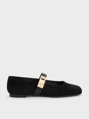 Charles & Keith - Lando Faux Suede Mary Jane Flats