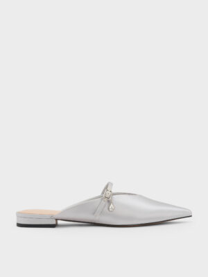 Charles & Keith - Teardrop-Crystal Flat Mules