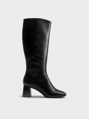 Charles & Keith - Square-Toe Knee-High Boots