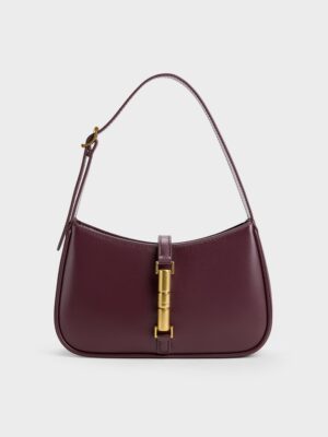 Charles & Keith - Cesia Metallic-Accent Shoulder Bag