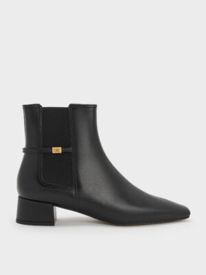 Charles & Keith - Georgina Leather Tapered Ankle Boots
