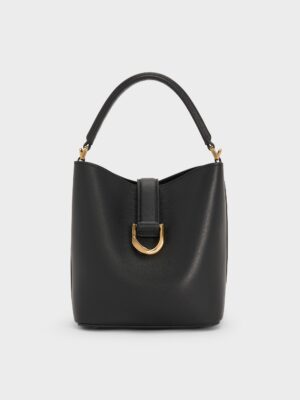 Charles & Keith - Gabine Leather Belted Bucket Bag