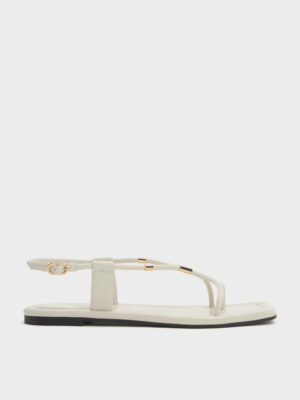 Charles & Keith - Metallic-Accent Toe-Ring Sandals