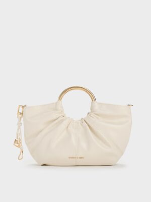 Charles & Keith - Ciara Ruched Metal Top Handle Bag