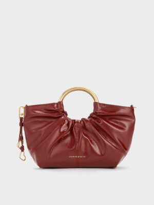 Charles & Keith - Ciara Ruched Metal Top Handle Bag