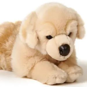 Uni Toys 32235A-GR Golden Retriever Beige and Gold 39cm Dog Lying Plush Toy