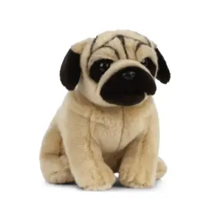 Living Nature AN454 Pug Dog Sitting Plush Soft Toy