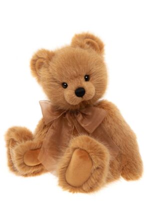 Charlie Bears Acer Golden Brown Plush Jointed Bear With Brown Organza Bow+