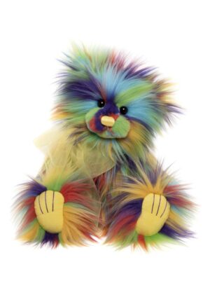 Charlie Bears Borealis Multicoloured Plush Jointed Bear With Yellow Organza Bow+