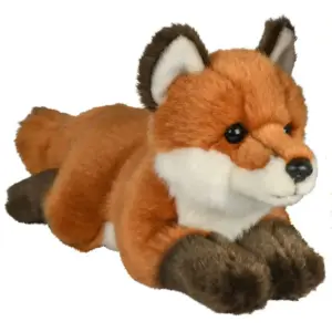 Uni Toys C92543A Red Fox Orange, Brown and White 24cm Lying Plush Toy
