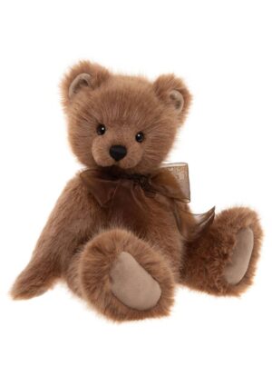 Charlie Bears Chestnut Brown Plush Jointed Bear With Dark Brown Organza Bow
