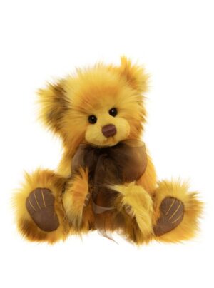 Charlie Bears Cuddlesworth Golden Plush Jointed Bear With Brown Organza Bow+
