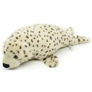 Uni Toys F60997 Grey Spotted Harbour Seal 46cm Lying Plush Toy