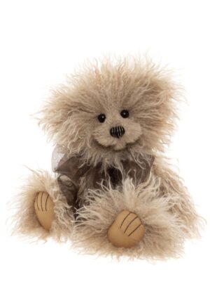 Charlie Bears Fizzgig Beige Plush Jointed Bear With Dark Brown Organza Bow