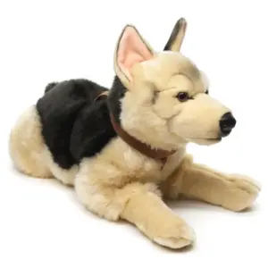 Uni Toys G22258 German Shepherd with Harness 65cm Lying Dog Plush Toy