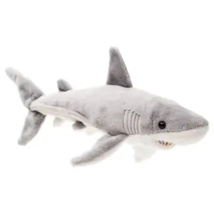 Uni Toys H60185R Great White Shark Grey and White 25cm Plush Toy