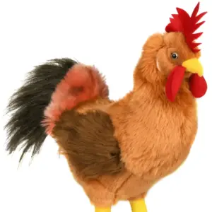 Uni Toys H70785 Rooster Brown and Red 34cm Standing Chicken Bird Plush Toy