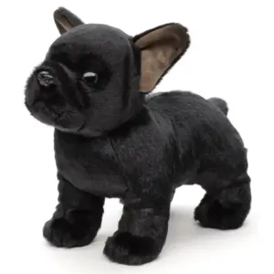 Uni Toys HFB2325 Black French Bulldog Without Leash 26cm Dog Standing Plush Toy