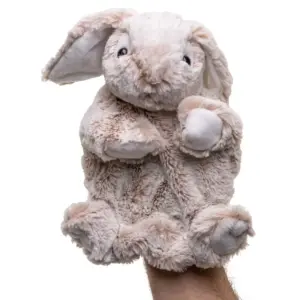 Uni Toys HH02521 Rabbit Hand Puppet Beige 24cm Floppy Bunny Puppet