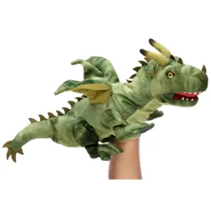 Uni Toys HPD4625 Green Dragon Large Hand Puppet 49cm Soft Toy