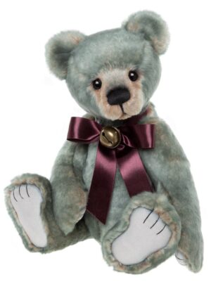 Charlie Bears Henderson Teal Green Plush Jointed Bear With Satin Bow and Bell
