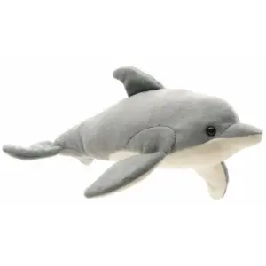 Uni Toys I60305-2 Bottlenose Dolphin Grey and White 28cm Plush Toy