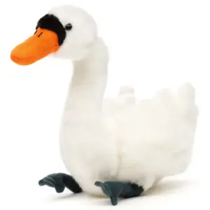 Uni Toys J70442 Swan White with Orange Beak 16cm Bird Plush Toy