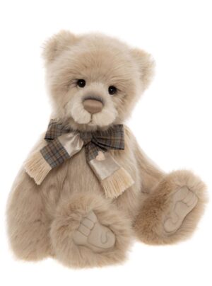 Charlie Bears Jakub Cream Soft Plush Jointed Bear With Woolly Scarf