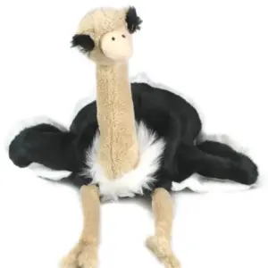 Uni Toys K00345 Ostrich Black, White, Beige 33cm Hand Puppet with Floppy Legs