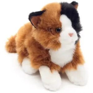 Uni Toys L43154 Calico Cat Tricolour 20cm Kitten Lying Plush Toy