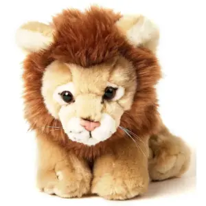 Uni Toys L64138 Lion Beige with Brown Mane 19cm Sitting Big Cat Plush Toy