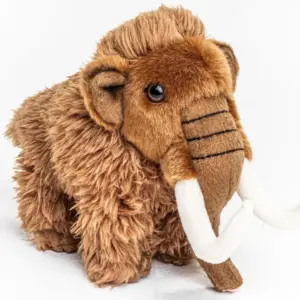 Uni Toys L79027 Wooly Mammoth Brown with White Tusks 16cm Standing Plush Toy