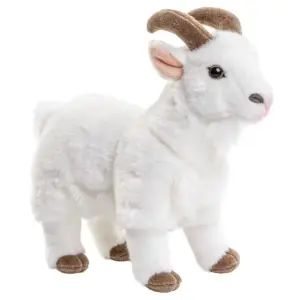 Uni Toys M90774 White Mountain Goat 29cm Standing Plush Toy