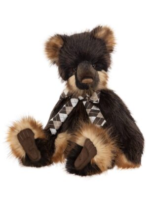 Charlie Bears Magnus Chocolate Brown Plush Jointed Bear With Scarf