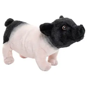 Uni Toys N90434 Swabian-Hall Pig "Rita" Pink and Black 28cm Standing Plush Toy