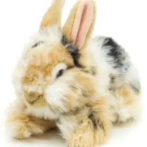 Uni Toys P80104A-SB Lionhead Rabbit Black, Brown, White 23cm Sitting Bunny Plush