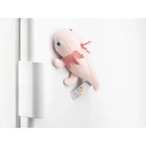 Uni Toys P90912-3 Axolotl Light Pink with Magnet in Belly 15cm Plush Toy