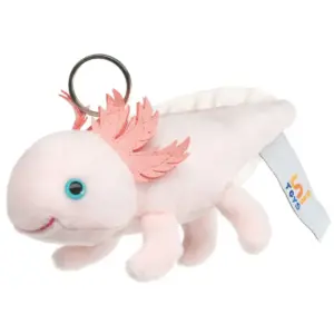 Uni Toys P90912-4 Axolotl Keyring Pink 15cm Amphibian Plush Keychain