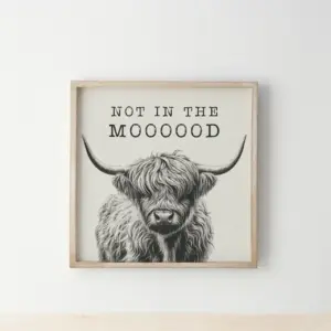 Portland Living PL4414335 Not In The Mooooood Frame Home Decor