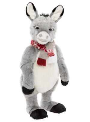 Charlie Bears Professor Hooves Grey Plush Jointed Donkey With Woolly Scarf