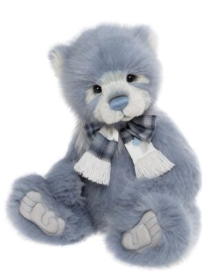 Charlie Bears Rowan Dusty Blue Plush Jointed Bear With Woolly Scarf+